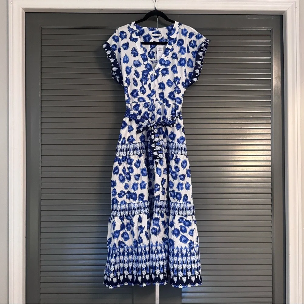 NWT Abercrombie & Fitch Blue and White Floral Maxi Dress